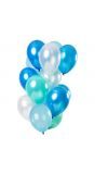 Blue azure metallic ballonnen 15 stuks
