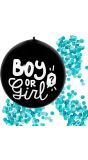 Boy or girl gender reveal folieballon blauw