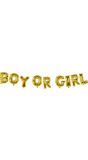 Boy or girl gender reveal folieballon letterslinger