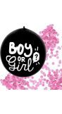 Boy or girl gender reveal folieballon roze vulling
