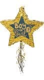 Boy or girl gender reveal trek Pinata goud