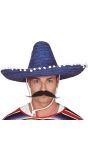 Brede Spaanse sombrero blauw