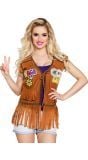 Bruin hippie vest met franjes