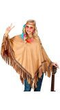 Bruine hippie poncho