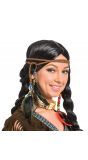 Bruine indianen haarband met veren en kralen