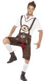 Bruine lederhosen outfit met braadworst