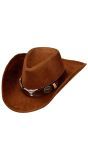 Bruine suede cowboyhoed