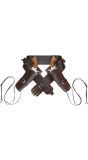 Bruine western riem met dubbele holster