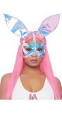 Bunny masker met oren metallic