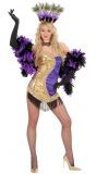 Burlesque outfit paars/goud