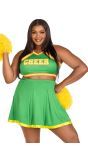 Cheerleader kostuum plus size groen
