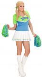 Cheerleader outfit dames blauw groen
