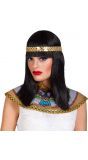 Cleopatra pruik met gouden haarband