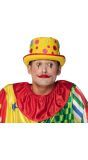 Clown hoed met knopen geel