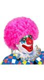 Clown pruik roze