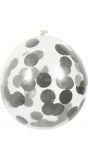 Confetti ballon zilver 5x