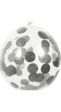 Confetti ballon zilver 5x