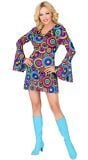 Dames 70s jurk blauw