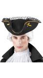 Dames piraten hoed gouden trim