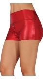 Dames Shorts in Glanzend Rood Metallic