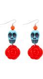 Day of the dead oorbellen rood blauw