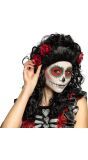 Dia de los muertos pruik met rozen