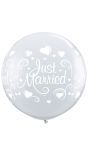 Diamond just married ballonnen 2 stuks 90cm