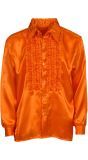 Disco blouse met ruches oranje