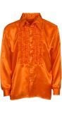 Disco blouse met ruches oranje