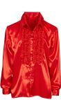 Disco blouse met ruches rood
