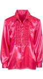 Disco blouse met ruches roze