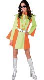 Disco jurk fluor oranje groen vrouwen