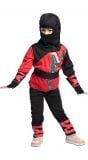 Drakenkrijger ninja outfit kind rood en zwart