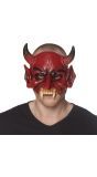 Duivel halfmasker foam rood