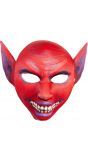 Duivel masker met puntoren rood