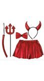 Duivel set kind 30 cm halloween