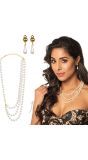 Elegante juwelenset pearl oorbellen en ketting