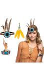 Feather indianen accessoire setje