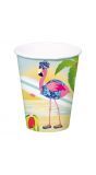 Feest bekers flamingo surf party