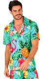 Flamingo Hawaii blouse blauw mannen