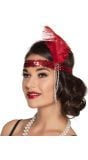 Flapper hoofdband pailletten rood