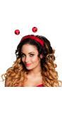 Fluffy lieveheersbeestjes tiara rood