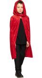 Fluwelen cape kind rood