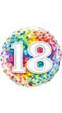 Folieballon 18 jaar confetti regenboog