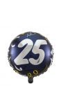 Folieballon 25 jaar stijlvol blauw