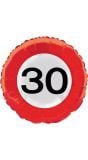 Folieballon 30 jaar verkeersbord