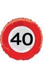 Folieballon 40 jaar verkeersbord