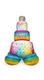 Folieballon birthday taart met standaard