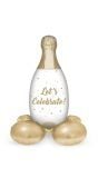 Folieballon champagne fles met standaard