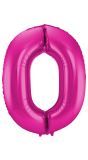 Folieballon cijfer 0 roze 86cm